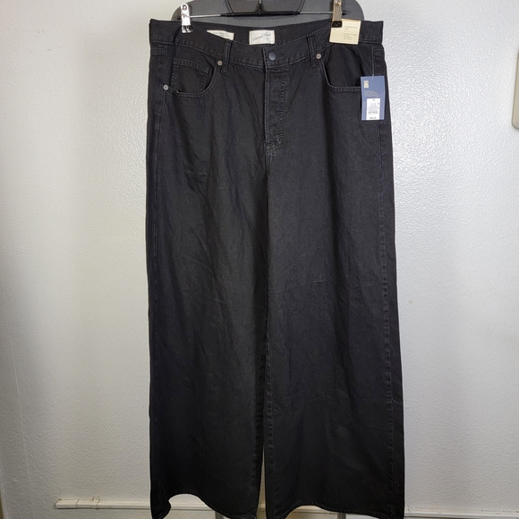 Universal Thread Super Wide Leg Relaxed Hip & Thigh Mid-Rise Size 16 Black - Picture 1 of 6